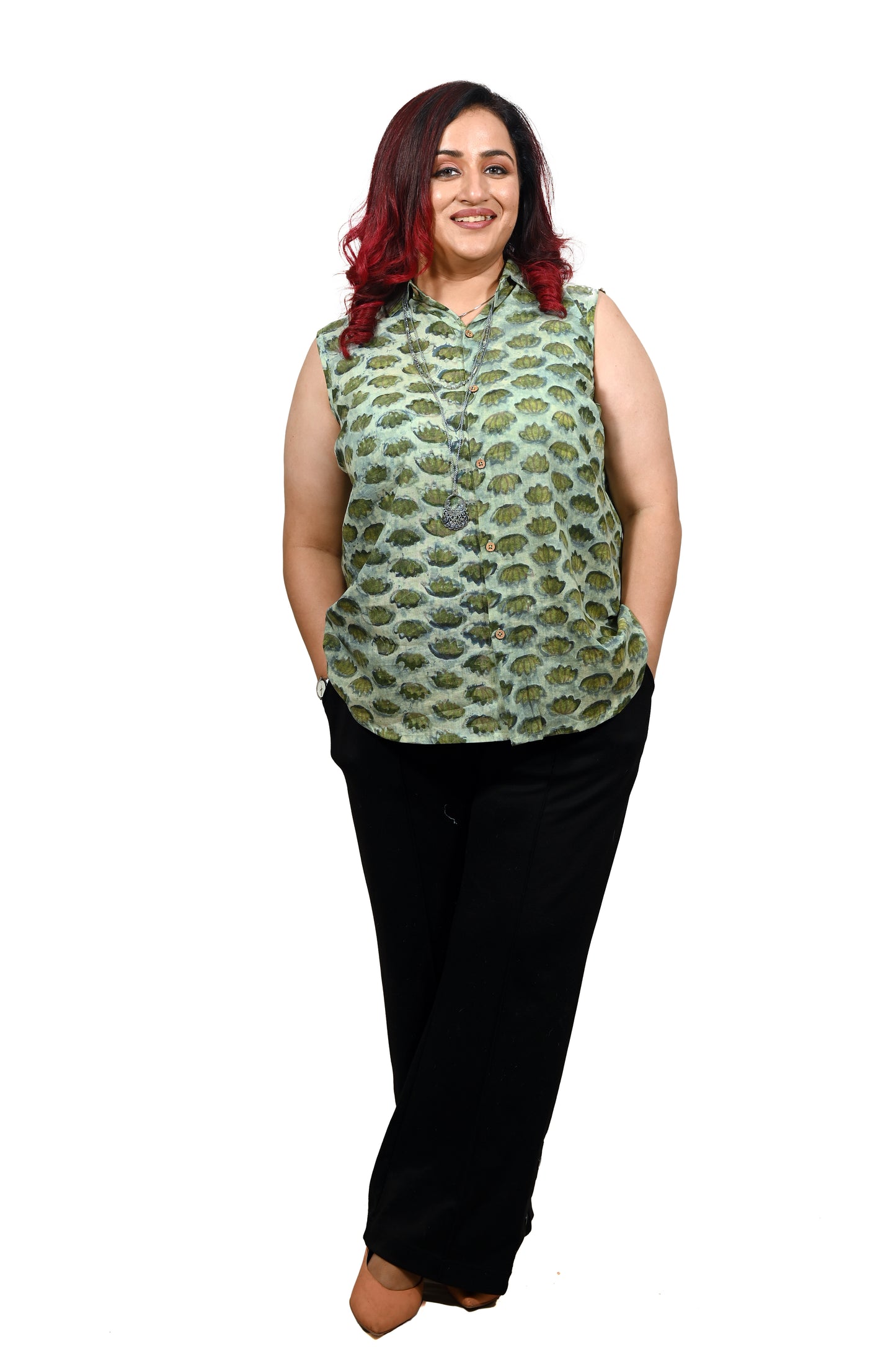 Sleeveless Multani Ajrakh Shirt