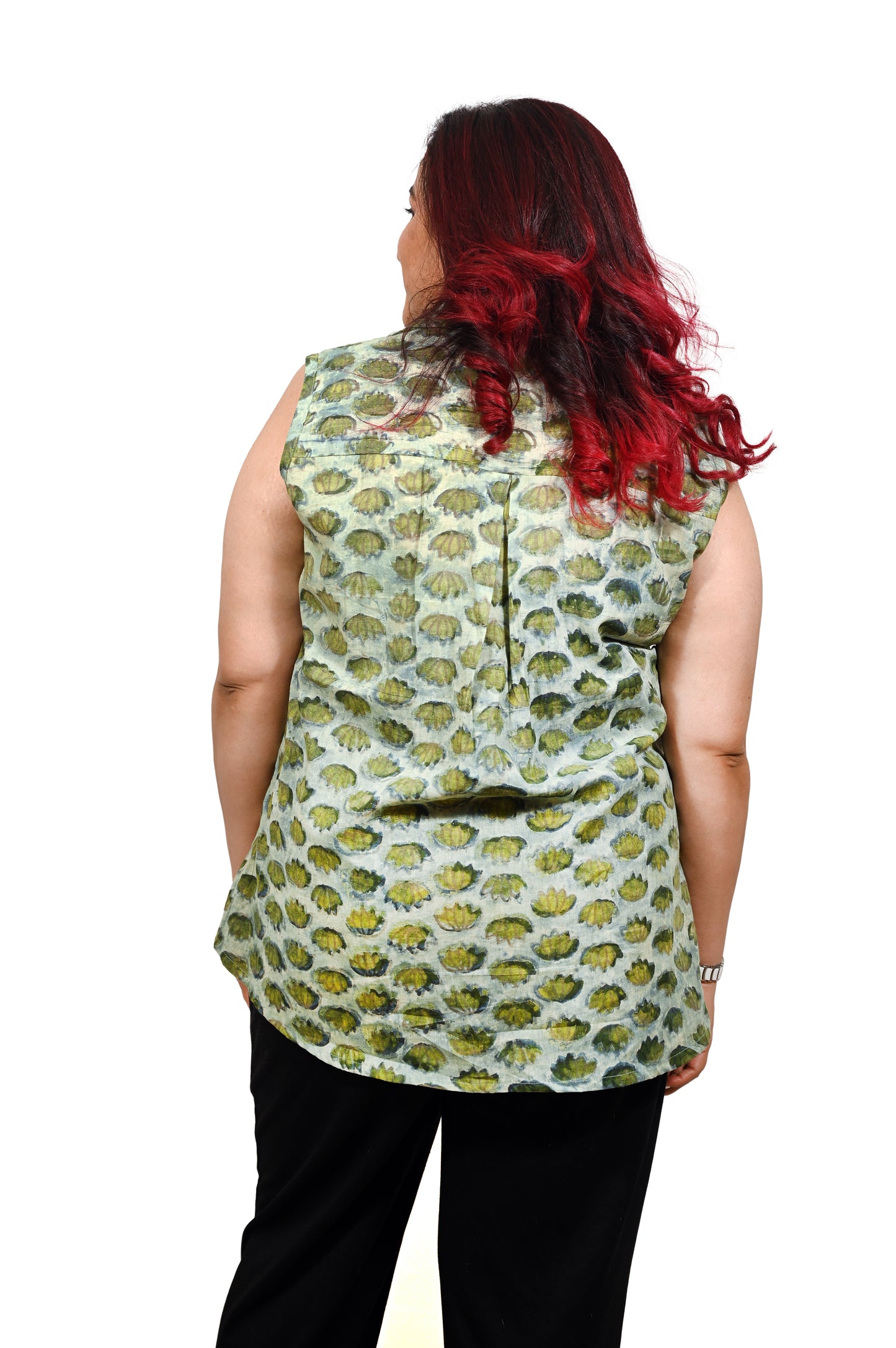 Sleeveless Multani Ajrakh Shirt