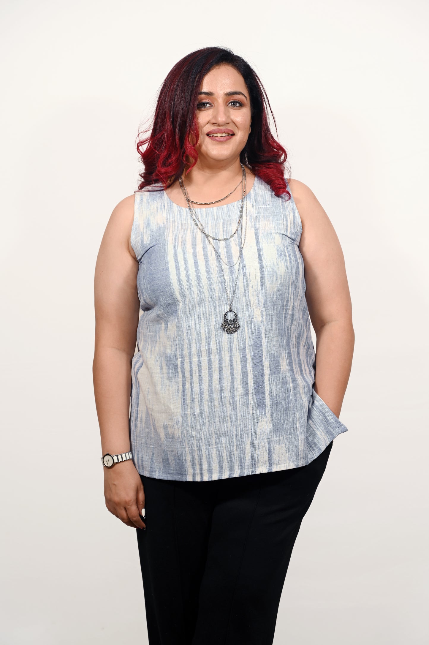 Pure Handloom Khadi Blue Top