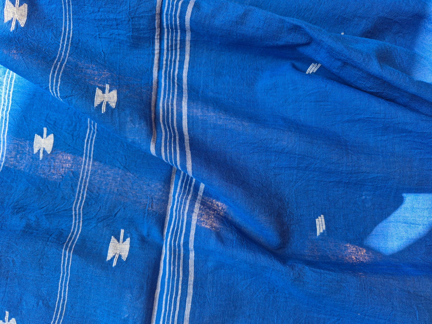 Indigo Handloom Jamdani Stole