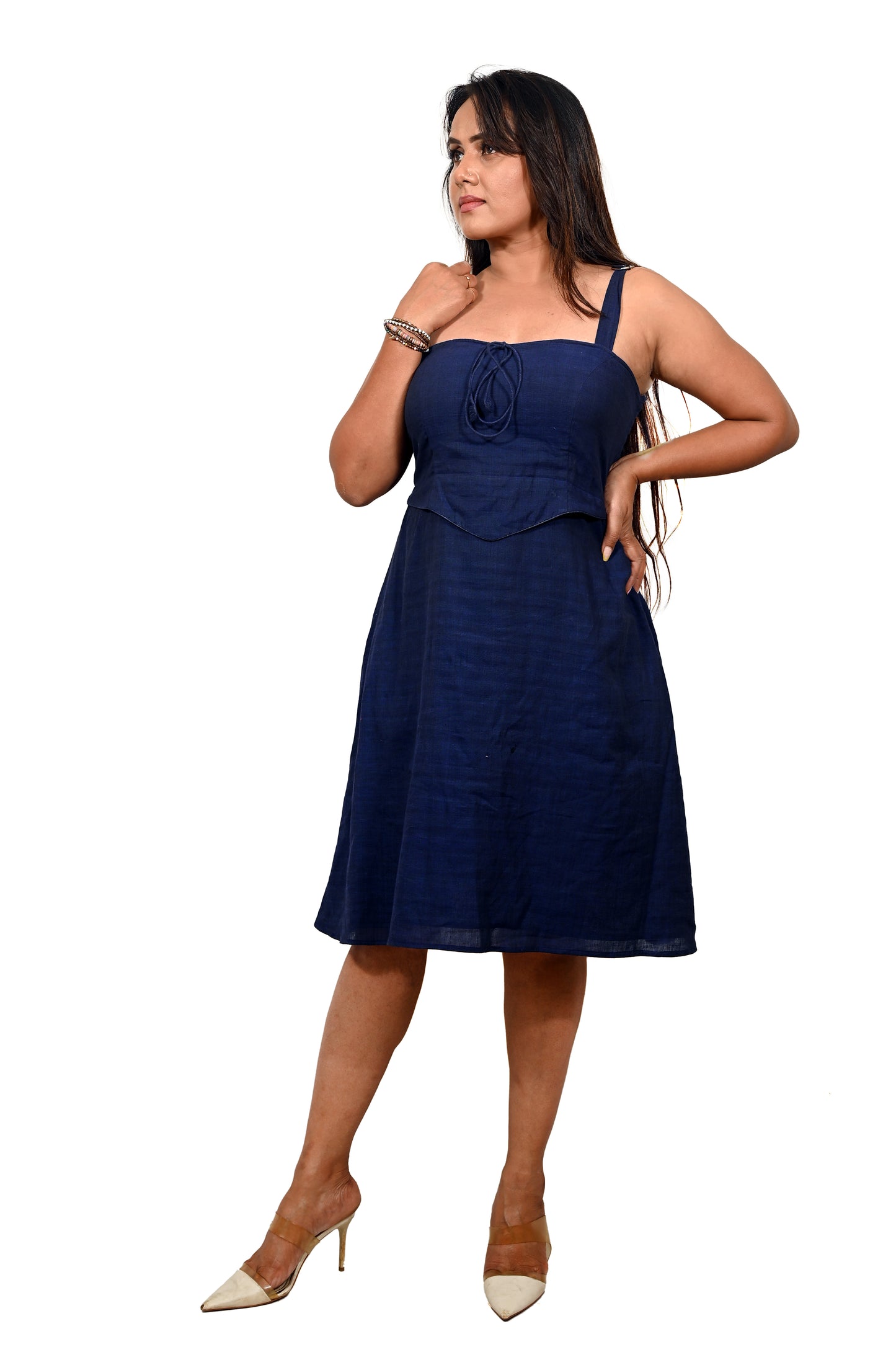 Indigo Khadi Cotton Dress