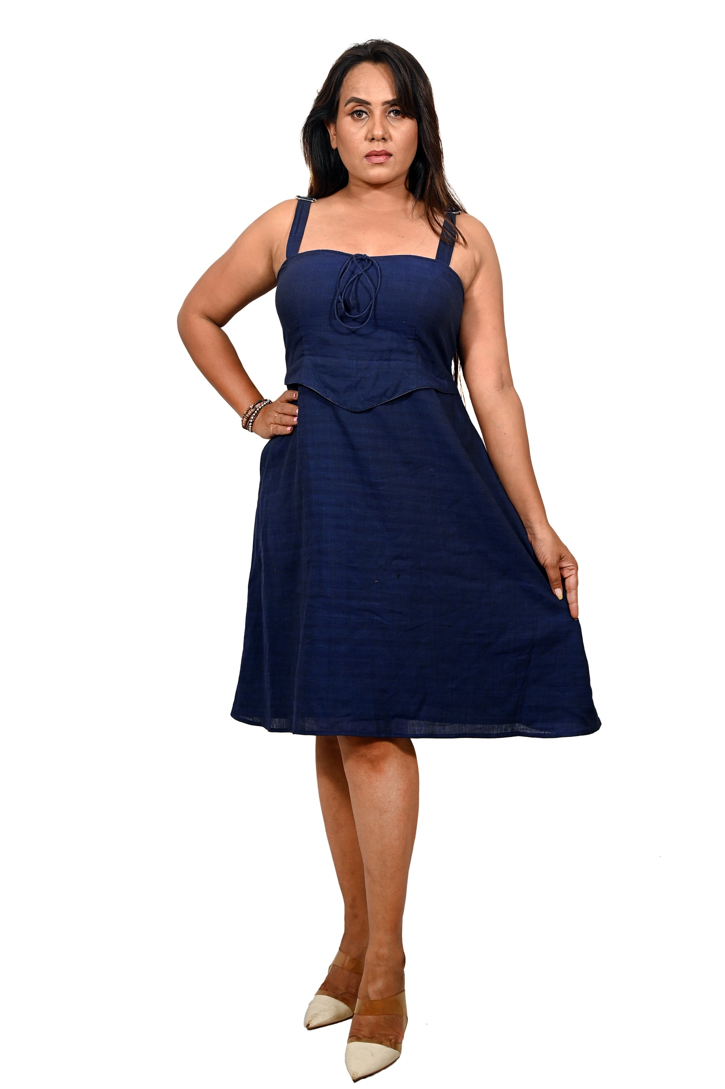 Indigo Khadi Cotton Dress